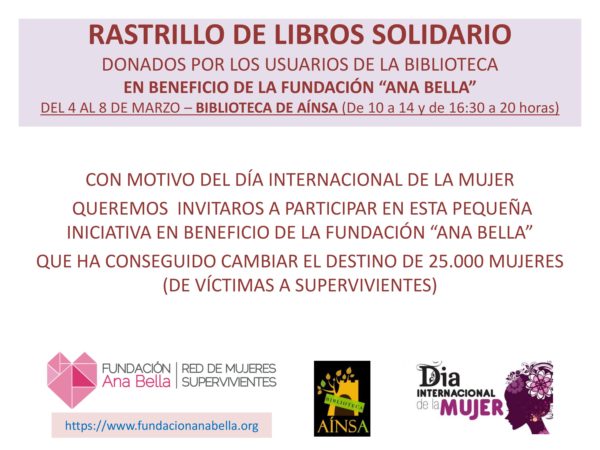 Villa de Ainsa - Sobrarbe Pirineo Rastrillo solidario de libros en la biblioteca