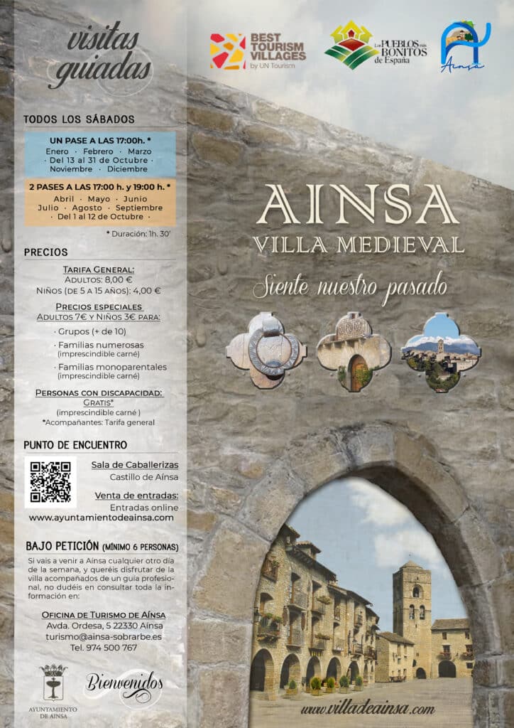 Villa de Ainsa - Sobrarbe Pirineo Qué ver y hacer en Ainsa - Sobrarbe 2 VISITAS GUIADAS A LA VILLA MEDIEVAL DE AINSA. SABADOS