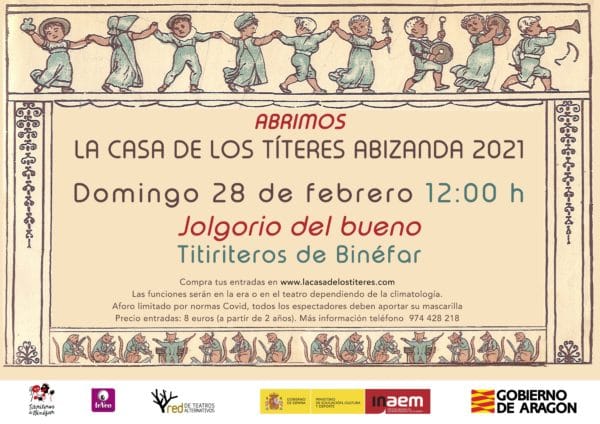 Villa de Ainsa - Sobrarbe Pirineo Titiriteros cartel 28 Febrero 2021