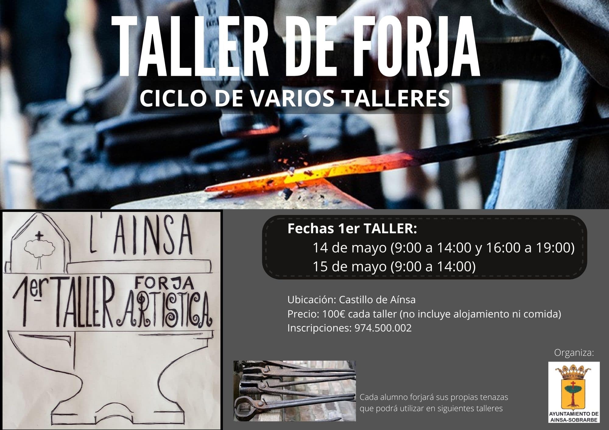 TALLER DE FORJA CICLO DE VARIOS TALLERES 14 Y 15 DE MAYO