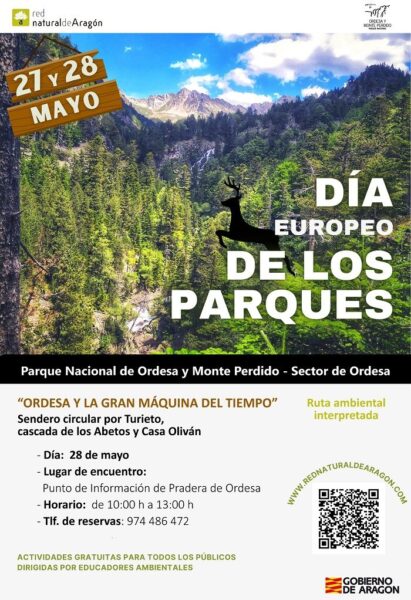 Villa de Ainsa - Sobrarbe Pirineo cartel dos Parques 2023 ORDESA
