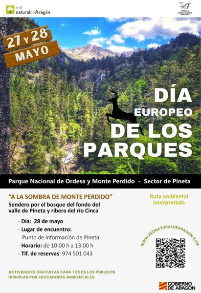 Villa de Ainsa - Sobrarbe Pirineo cartel tres Parques 2023 PINETA