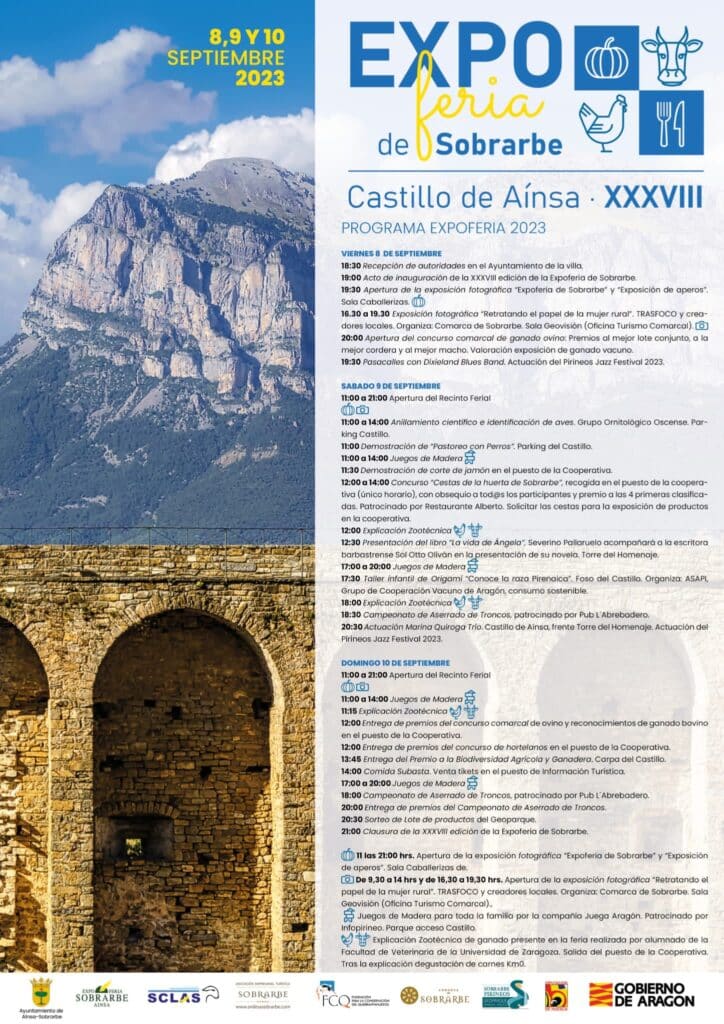 Villa de Ainsa - Sobrarbe Pirineo Cartel Programacion Expoferia de Sobrarbe
