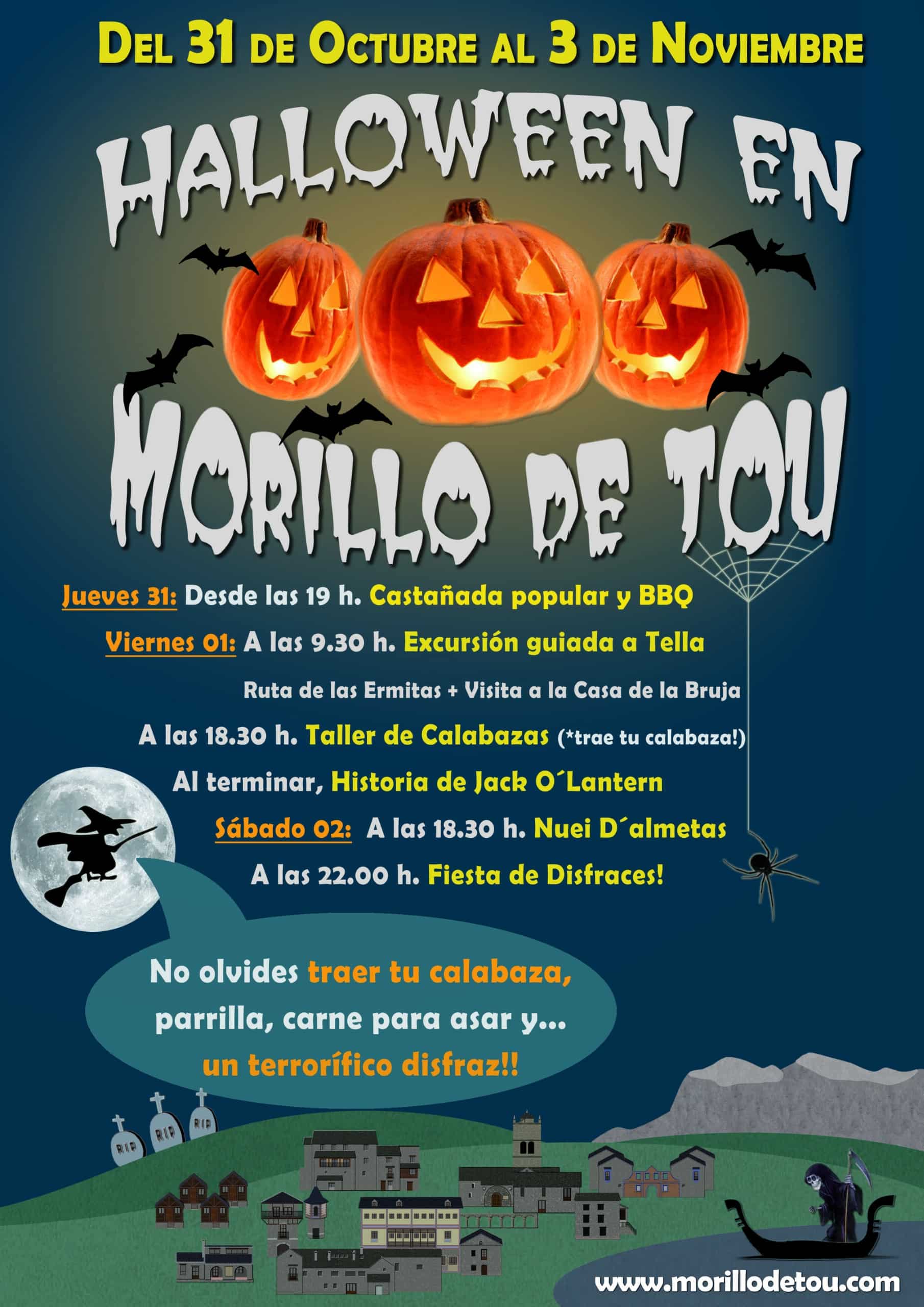 Villa de Ainsa - Sobrarbe Pirineo Cartel Halloween 2024 en el Pirineo scaled