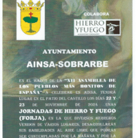 Villa de Ainsa - Sobrarbe Pirineo JORNADAS DE HIERRO Y FUEGO 21 Y 22 DE NOVIEMBRE