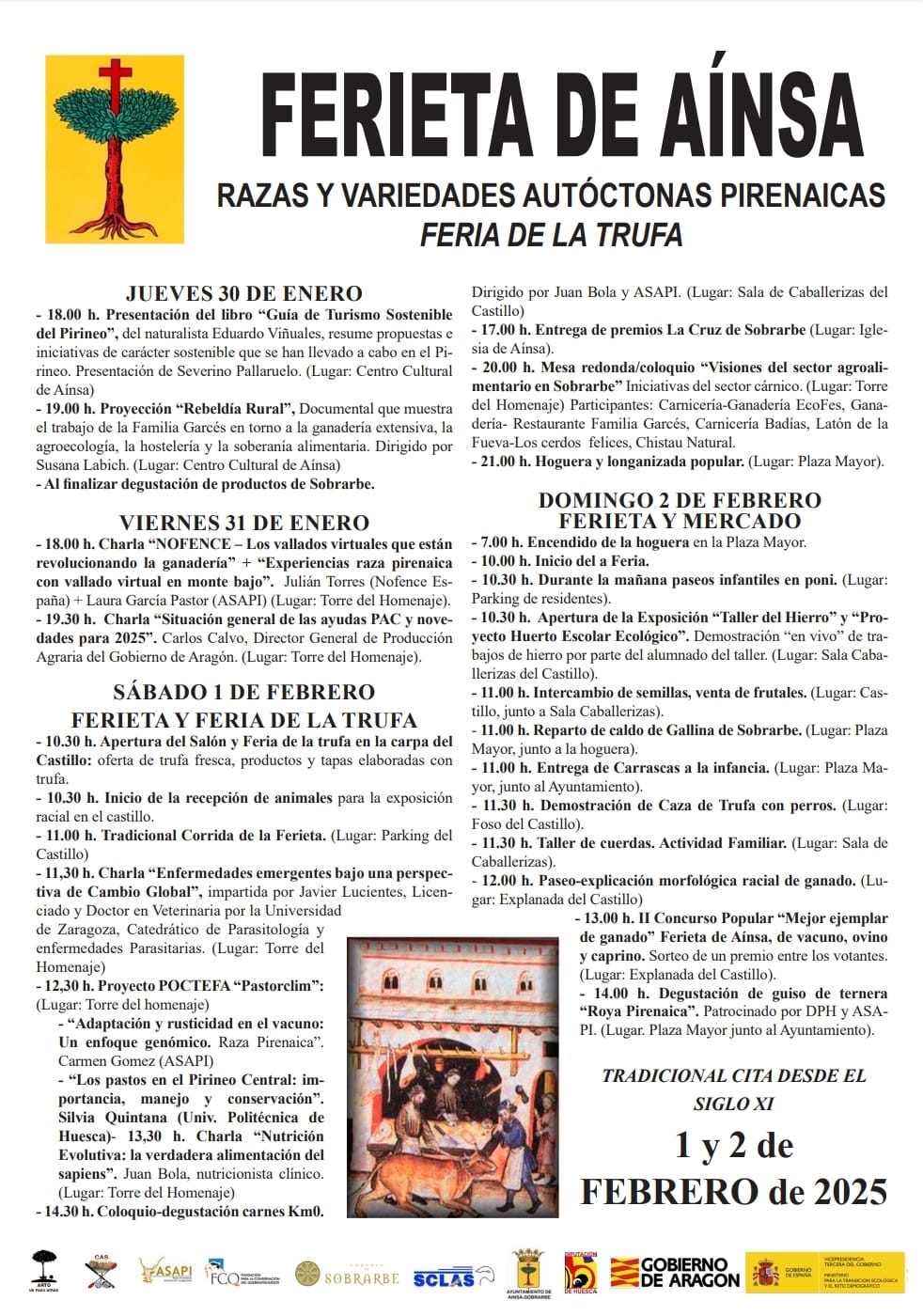 Cartel y programa de la Ferieta de Ainsa 2025