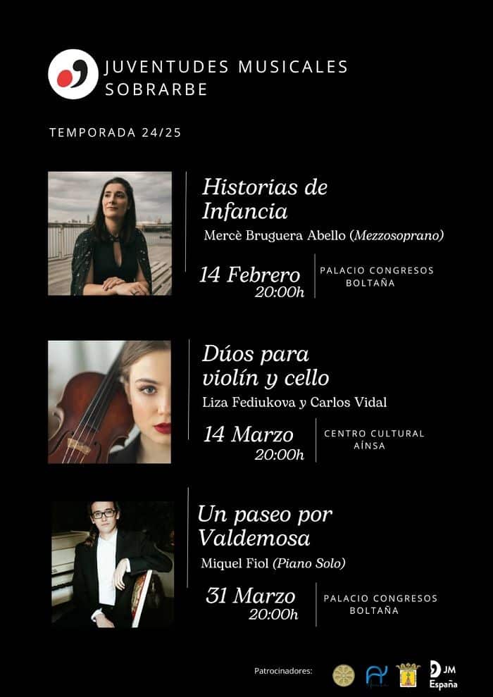 Villa de Ainsa - Sobrarbe Pirineo cartel Calendario Juventudes Musicales