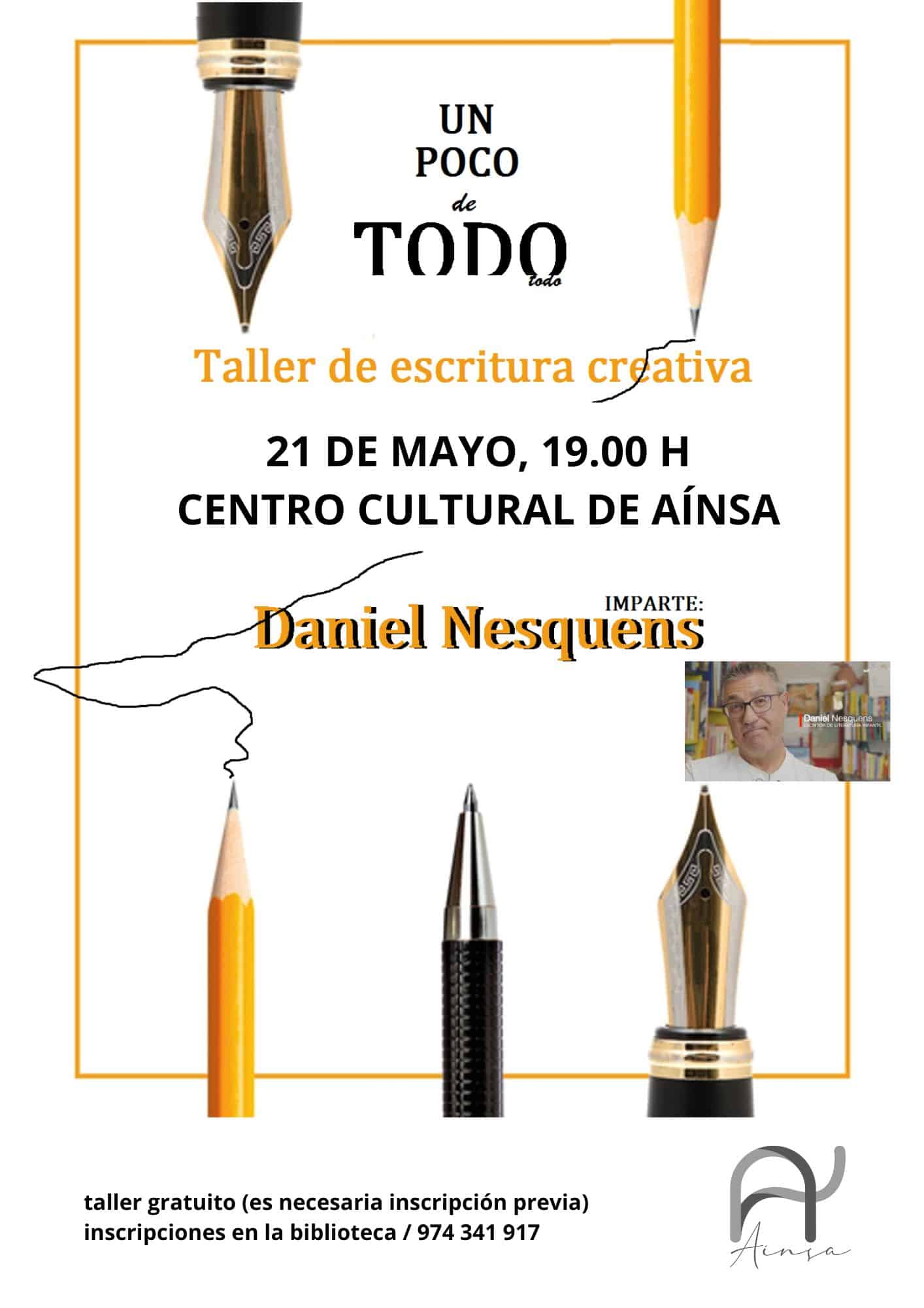 Villa de Ainsa - Sobrarbe Pirineo TALLER DE ESCRITURA CREATIVA 21 DE MAYO