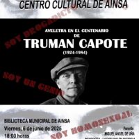 Villa de Ainsa - Sobrarbe Pirineo cartel Truman Capote. 6 de junio