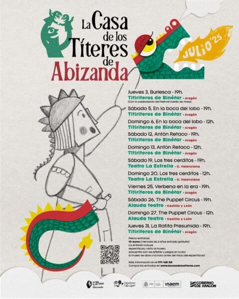 Villa de Ainsa - Sobrarbe Pirineo 2025 julio cartel titiriteros
