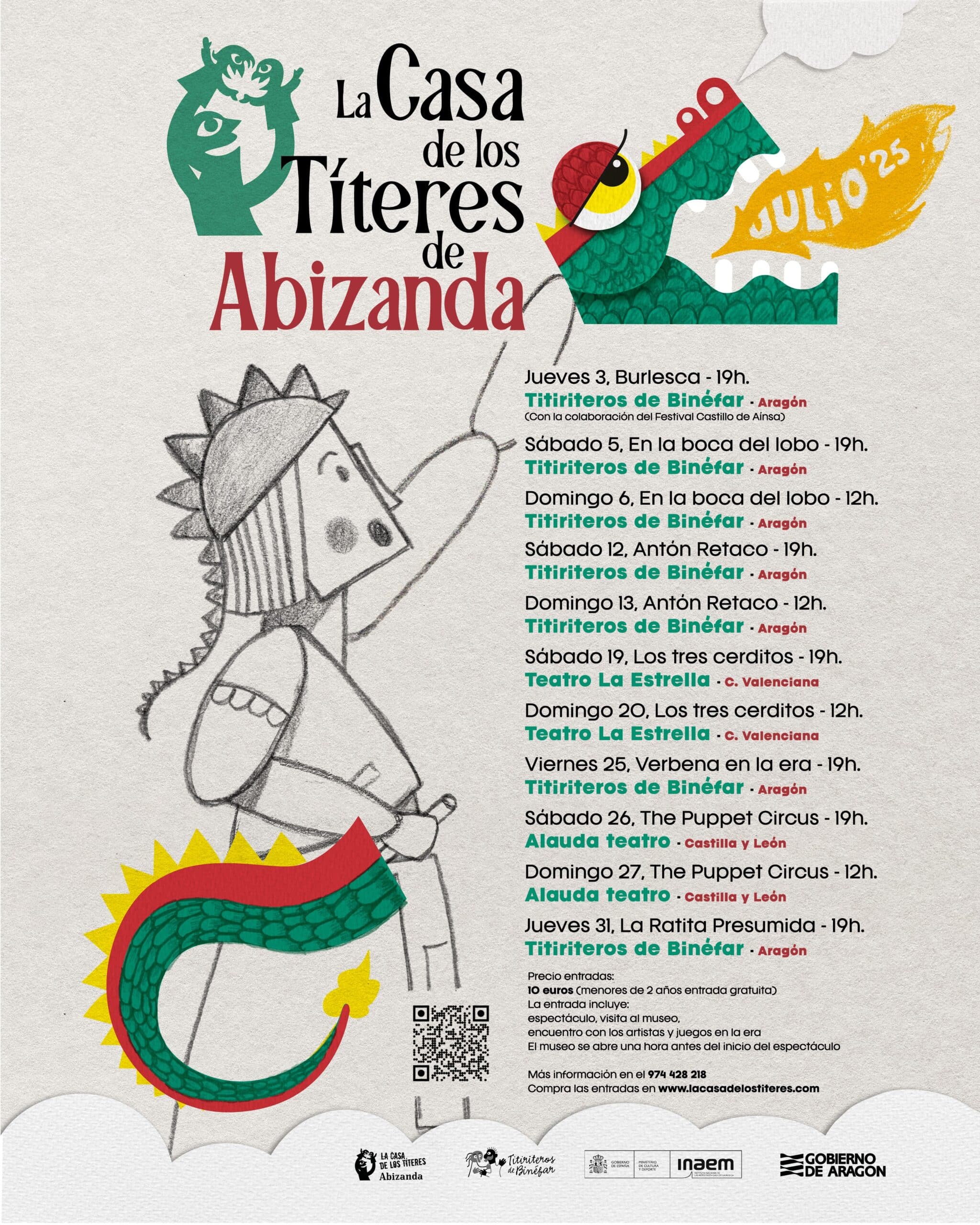 Villa de Ainsa - Sobrarbe Pirineo 2025 julio cartel titiriteros scaled