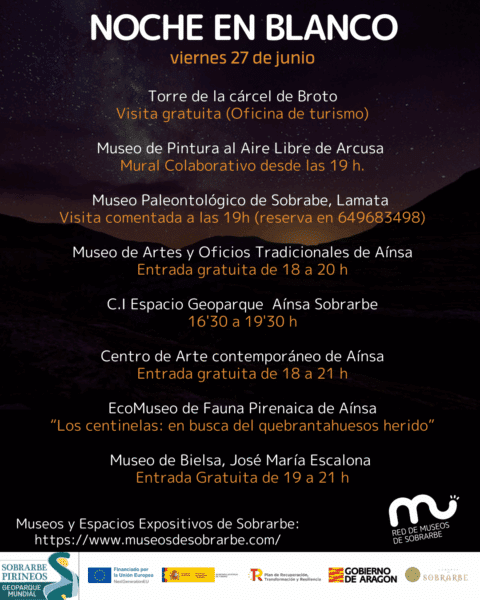 Villa de Ainsa - Sobrarbe Pirineo NOCHE EN BLANCO reverso