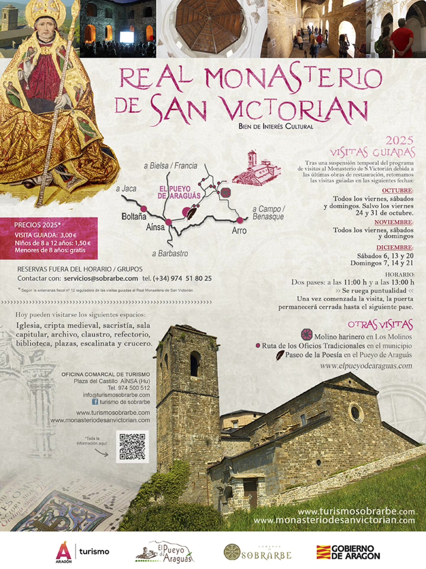 Villa de Ainsa - Sobrarbe Pirineo Visitas San Victorian octubre noviembre diciembre