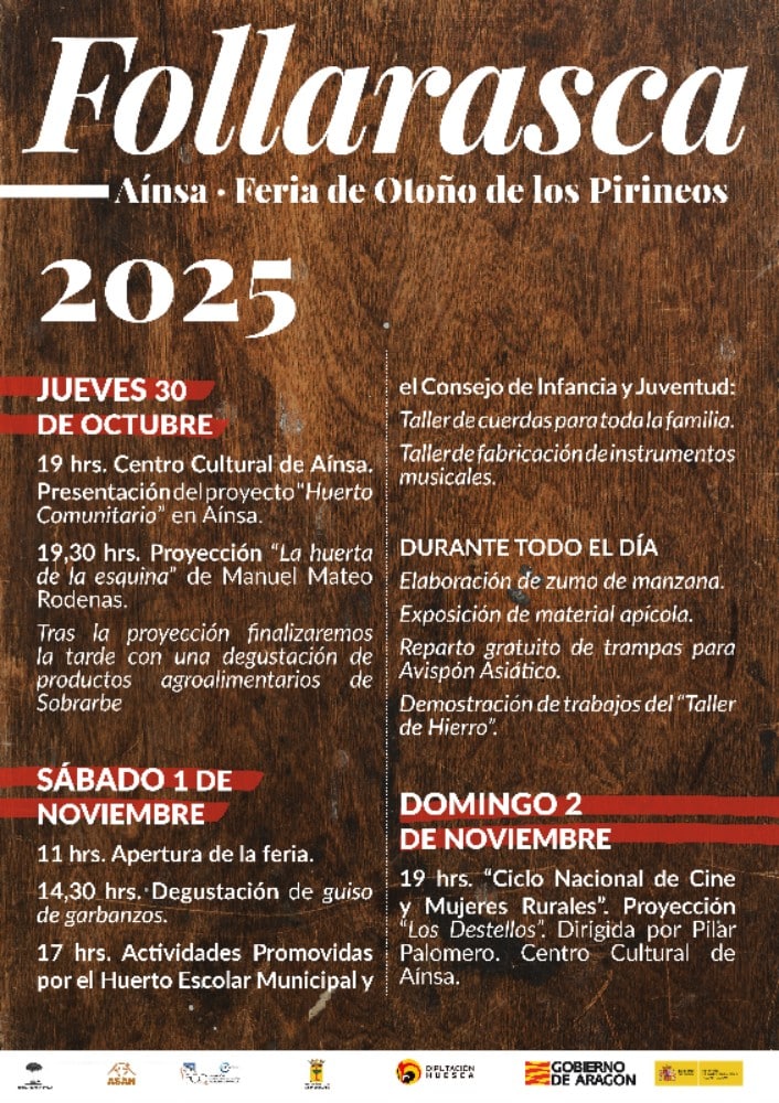 Villa de Ainsa - Sobrarbe Pirineo FOLLARASCA 2025 CARTEL COMPLETO