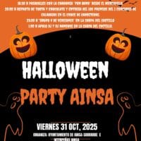 Villa de Ainsa - Sobrarbe Pirineo Orange Black Simple Halloween Party Flyer A4 1