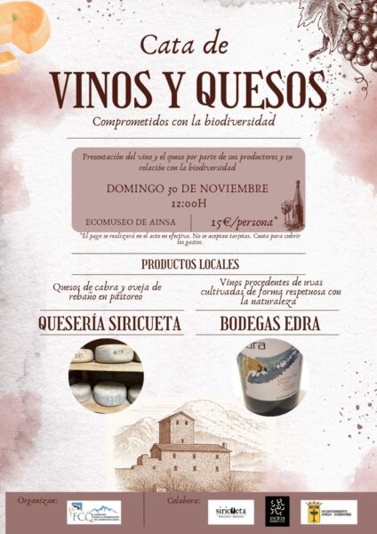 Villa de Ainsa - Sobrarbe Pirineo CATA VINOS Y QUESOS 30 DE NOVIEMBRE