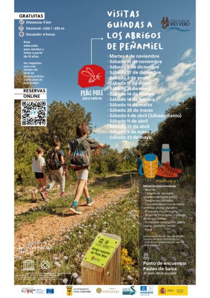 Villa de Ainsa - Sobrarbe Pirineo cartel Visitas guiadas Pena miel 2025