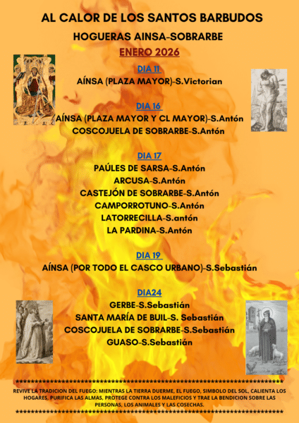 Villa de Ainsa - Sobrarbe Pirineo HOGUERAS DE LOS SANTOS BARBUDOS 2026 2 Villa de Ainsa - Sobrarbe Pirineo HOGUERAS AINSA SOBRARBE 2026 1