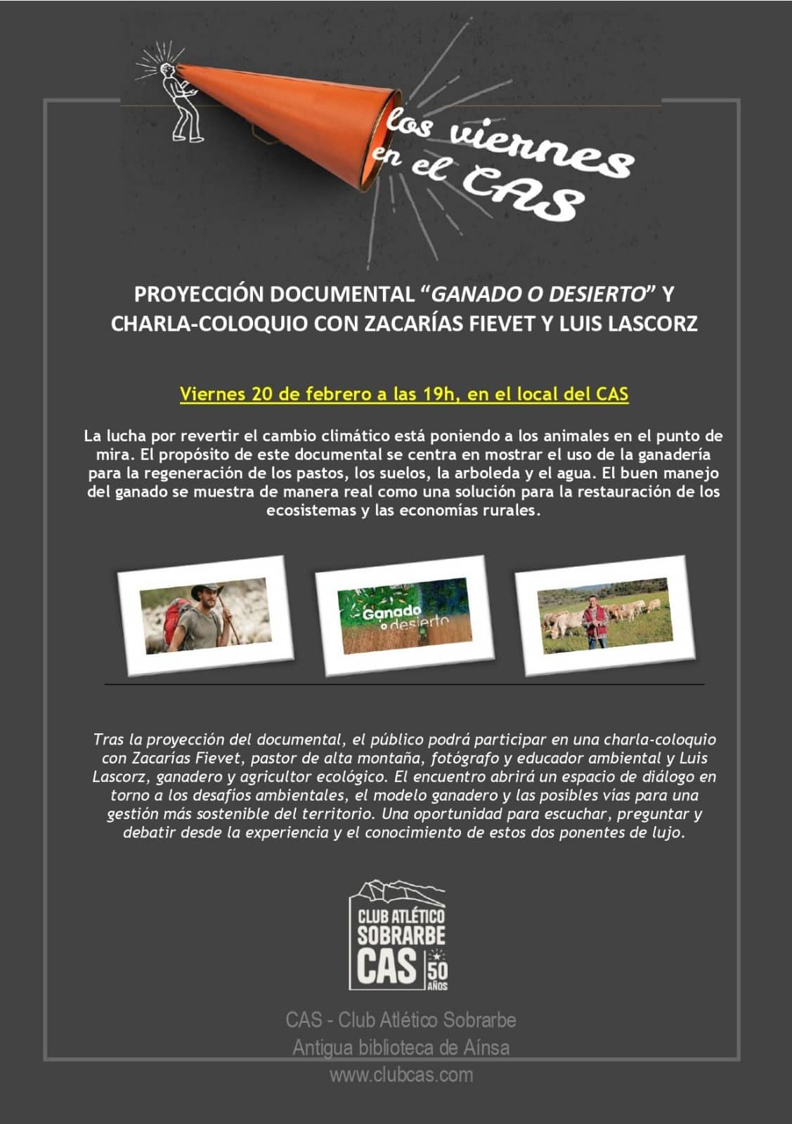 Villa de Ainsa - Sobrarbe Pirineo LOS VIERNES EN EL C.A.S. 1 Villa de Ainsa - Sobrarbe Pirineo LOS VIERNES EN EL CAS 20 DE FEBRERO