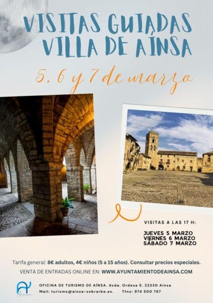 Villa de Ainsa - Sobrarbe Pirineo CINCOMARZADA , VISITAS GUIADAS VILLA DE AINSA 5 6 Y 7 DE MARZO DE 2026 2 Villa de Ainsa - Sobrarbe Pirineo VISITAS GUIADAS CINCOMARZADA